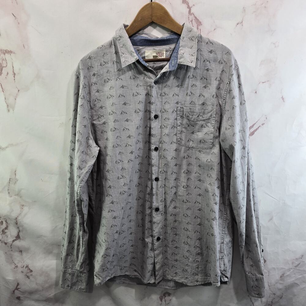 Nordstrom Shirt Mens Large Mountain Print Long Sleeve Button Up Vintage 1901